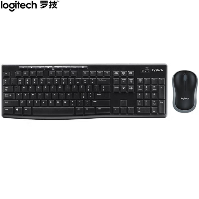 罗技/Logitech MK270 键盘 全尺寸  无线键鼠套装 2.4G接收器 黑色