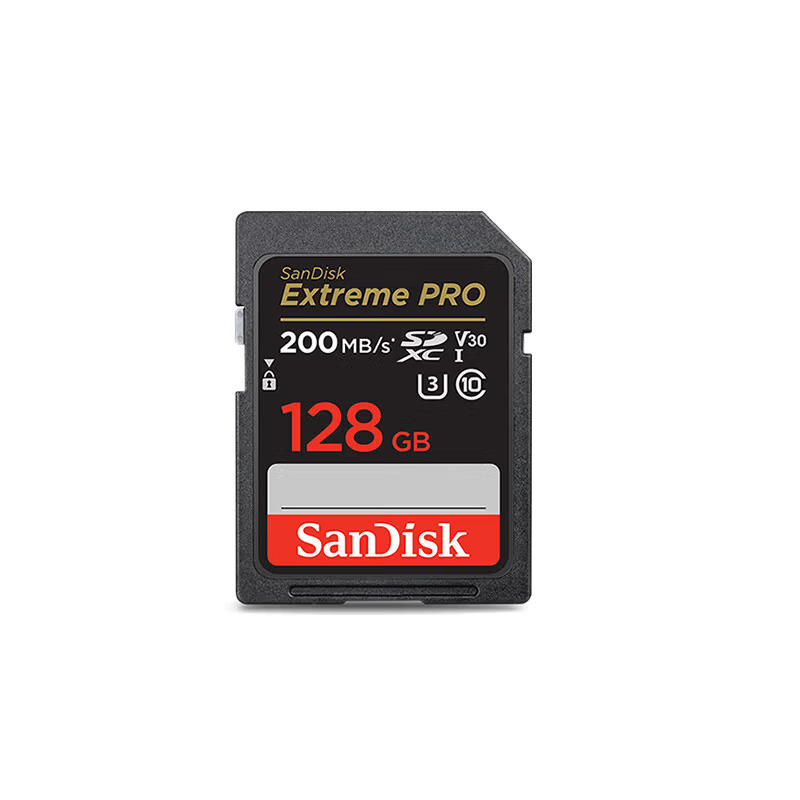 闪迪/SanDisk V30 U盘/存储卡 128GB 4K数码相机内存卡 读速200MB/s 写速90MB/s